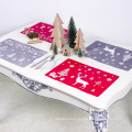 deer Snow Scene Pattern Soft Thickened Cotton Red Christmas Tablecloth Rectangular/Round Dustproof Cover Towel